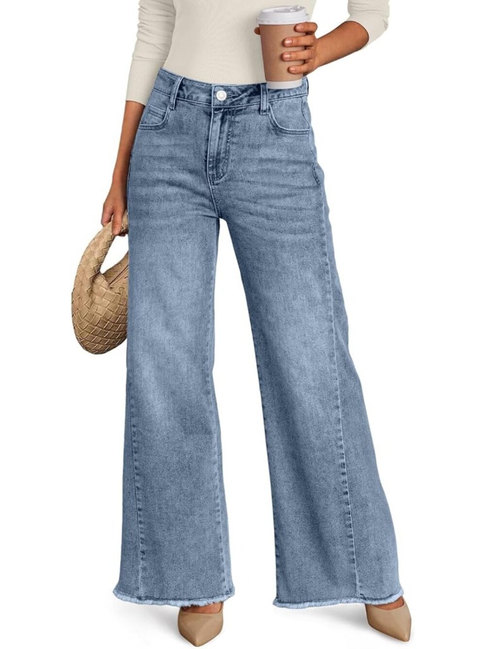 Women's Blue Comfortable Stylish Fashion Comfort Straight Leg Trendy Denim Jeans
